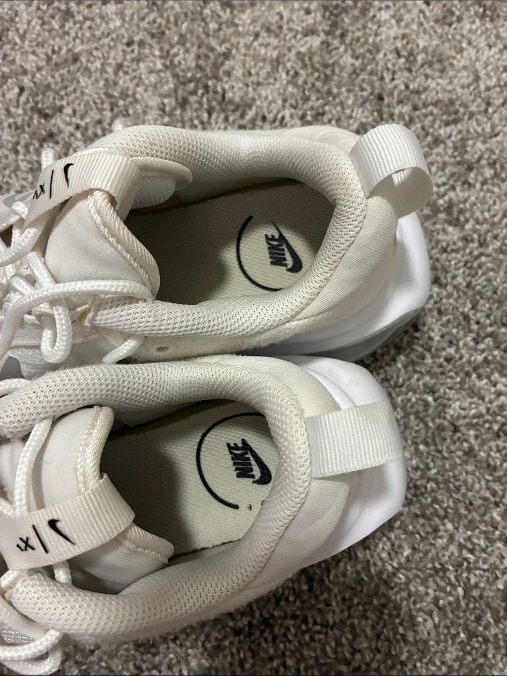 Nike Women’s White and Light Gray Air Max-Style Lace-Up Sneakers